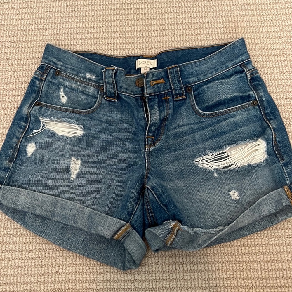 J Crew Cuffed Denim Shorts
